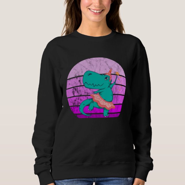 Sweatshirt Ballet Dancer Dino Ballerina Rex Retro Sunset Dino (Devant)