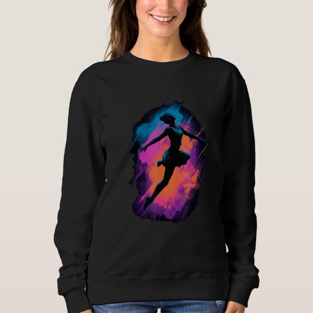 Sweatshirt Ballet Dancer Silhouette Ballerina Dancing Women G (Devant)
