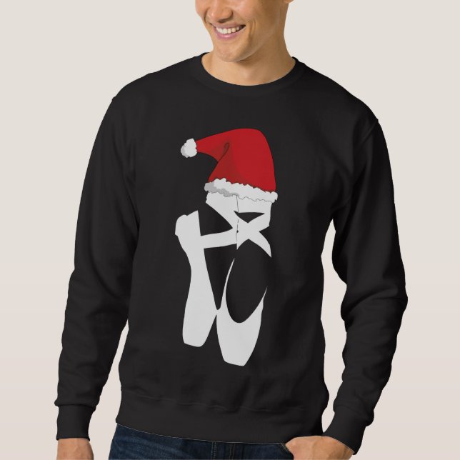 Sweatshirt Ballet Pointe Chaussure Noël Santa Hat (Devant)