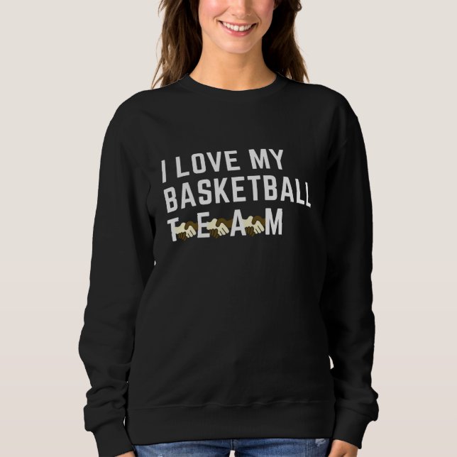Sweatshirt Ballon de basket. J'Aime Mon Équipe. Saison des ce (Devant)