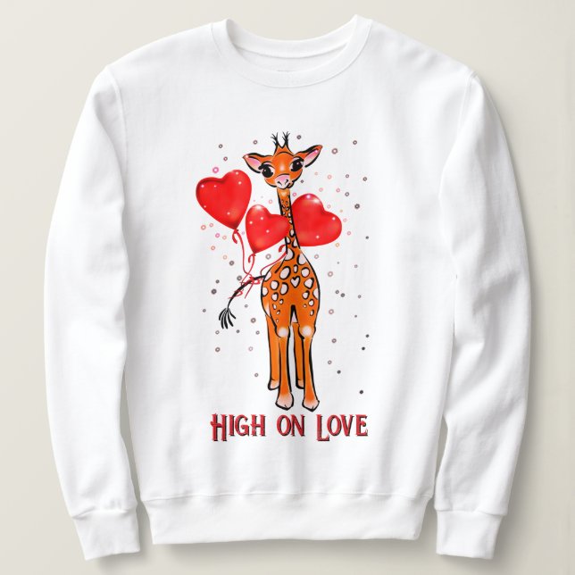 Sweatshirt Ballons de coeur de la belle Valentine (Design devant)