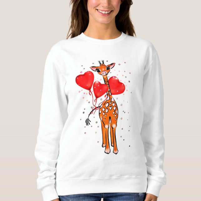 Sweatshirt Ballons de coeur de la belle Valentine (Devant)