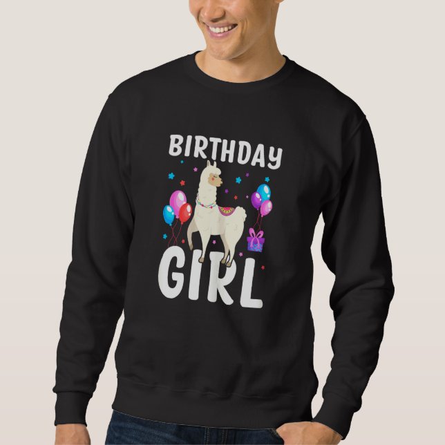 Sweatshirt Ballons Lama Alpacaca Mignons Fille Anniversaire P (Devant)