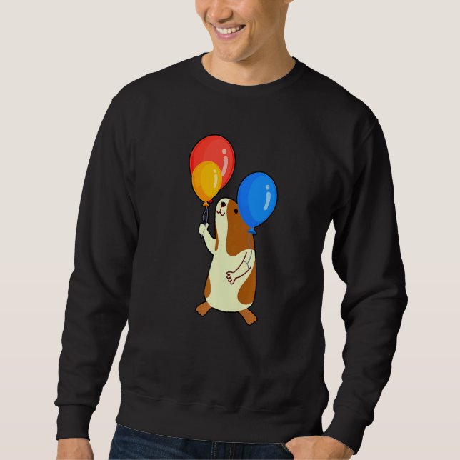 Sweatshirt Balloon Pig Graphic Guinea Pig Owner Pet Cavy Anim (Devant)