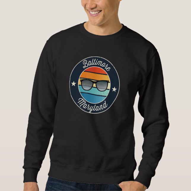Sweatshirt Baltimore Maryland MD Vacances Souvenir Lunettes d (Devant)
