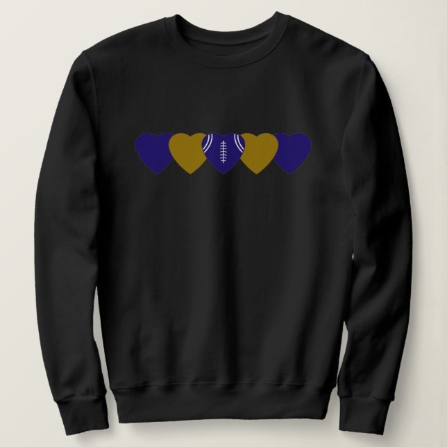 Sweatshirt Baltimore Ravens Heart Football Dark (Design devant)