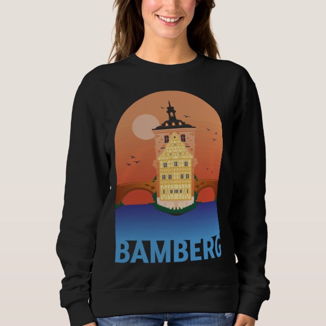 Sweatshirt Bamberg Bayern Germany City Skyline Silhouette Out (Devant)