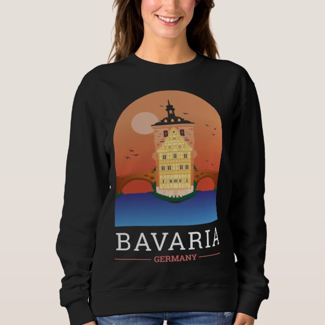 Sweatshirt Bamberg Bayern Germany City Skyline Silhouette Out (Devant)
