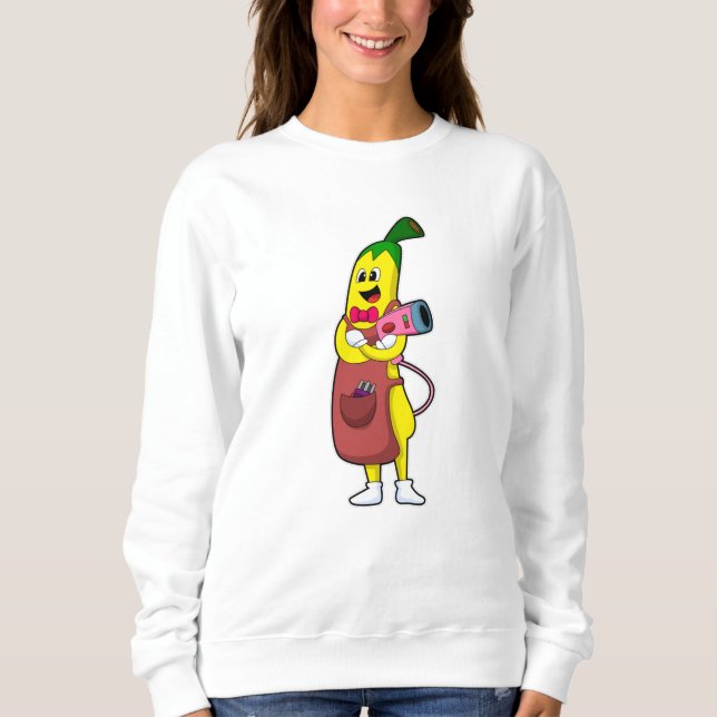 Sweatshirt Banana en coiffeur avec sèche-cheveux (Devant)