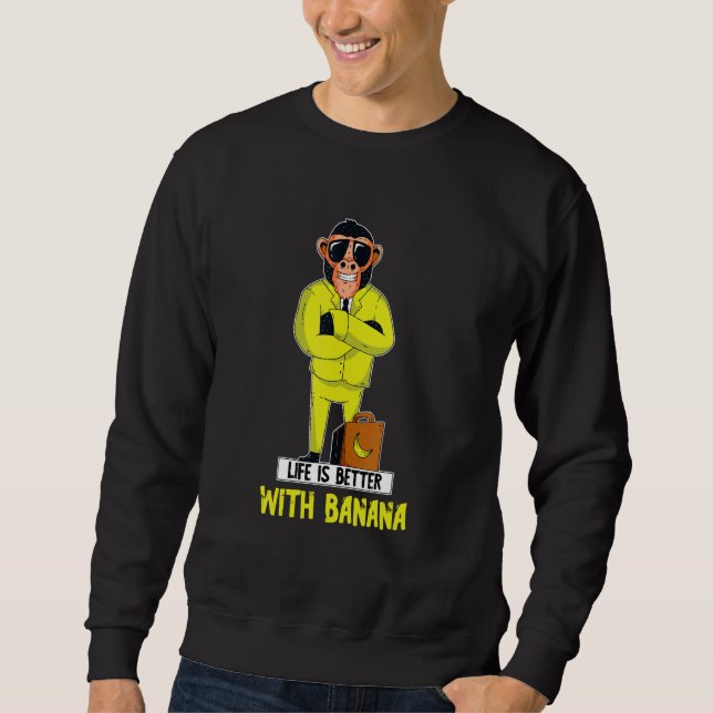 Sweatshirt Banana  Monkey Suit Vegan Food Banana (Devant)