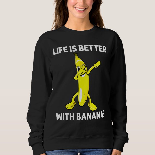 Sweatshirt Banane cool Pour Hommes Femmes Dabbing Jaune Sweet (Devant)