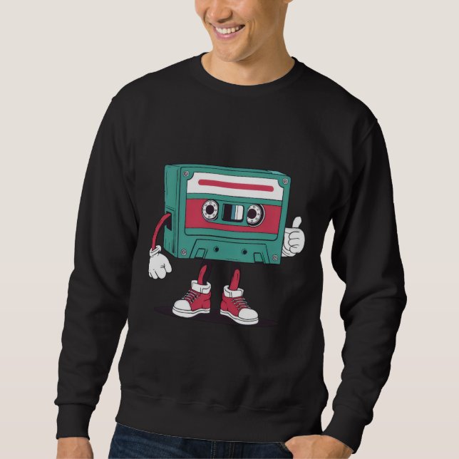 Sweatshirt Bande à cassette rétro. (Devant)