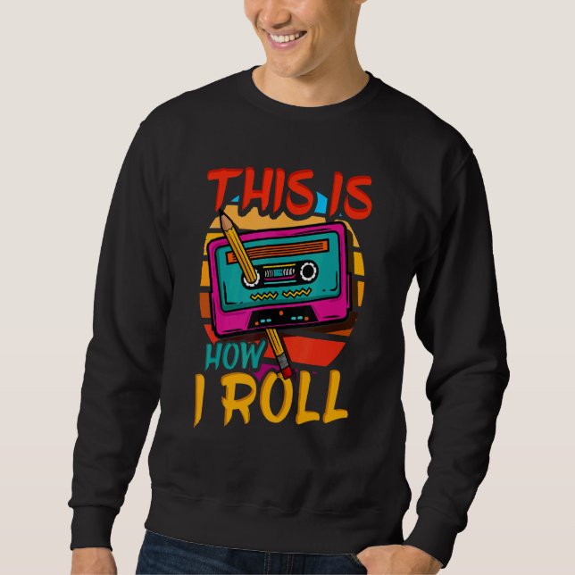Sweatshirt Bande de cassette musicale des années 80 (Devant)