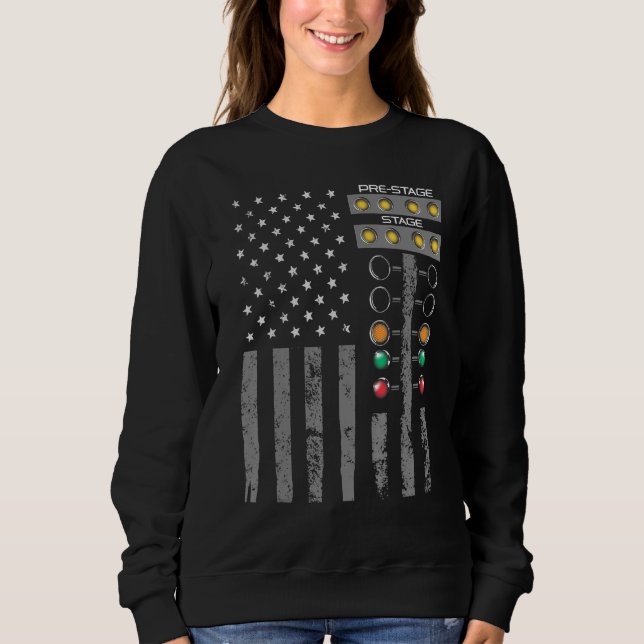 Sweatshirt Bande de Drapeau Américain pour Course de Dragster (Devant)