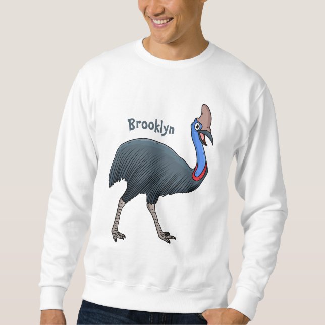 Sweatshirt Bande dessinée d'oiseau joyeux (Devant)