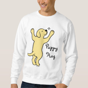 Sweatshirt Bande dessinée jaune d'étreinte de chiot de