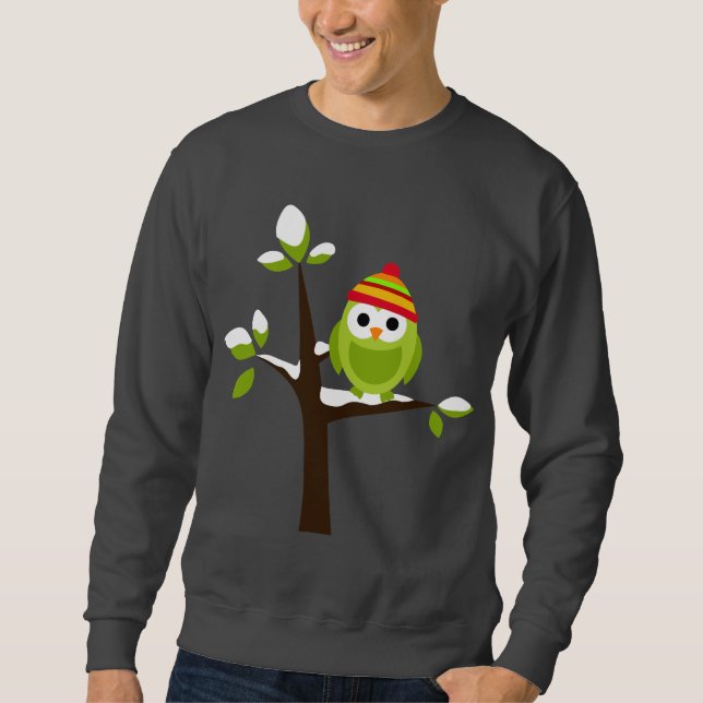 Sweatshirt Bande dessinée mignonne d'arbre de neige de (Devant)