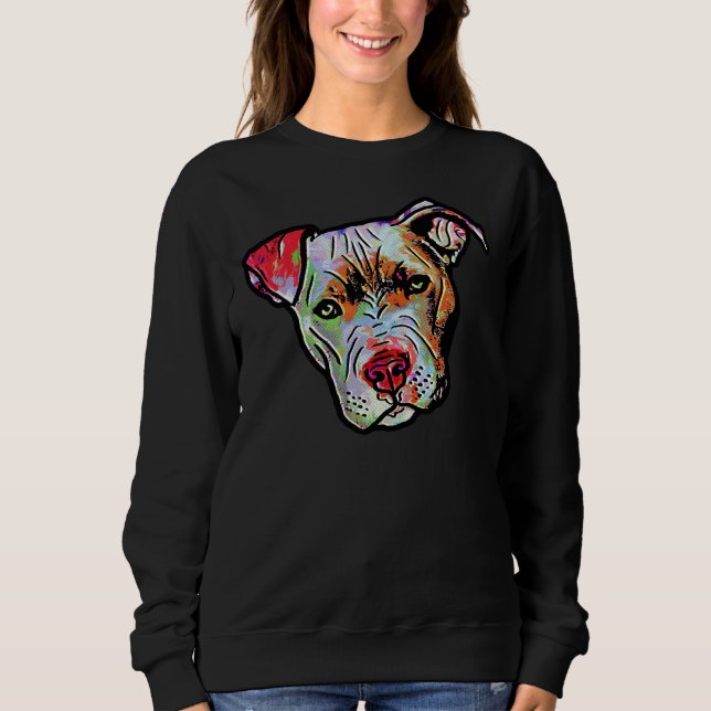 Sweatshirt Bande dessinée peinte Pitbull 1 (Devant)