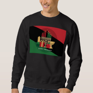Sweatshirt bande diagonale Happy Kwanzaa