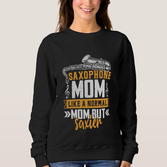 Sweatshirt Bande Drôle Marching Saxophone Maman Normal Mais S (Devant)