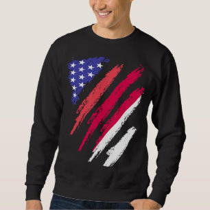 Sweatshirt Bande du drapeau du coeur du patriote indonésien