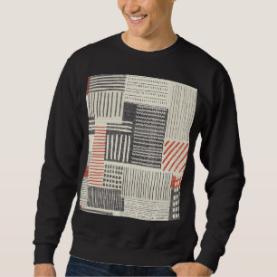 Sweatshirt Bandes géométriques dessinées à la main, motif san