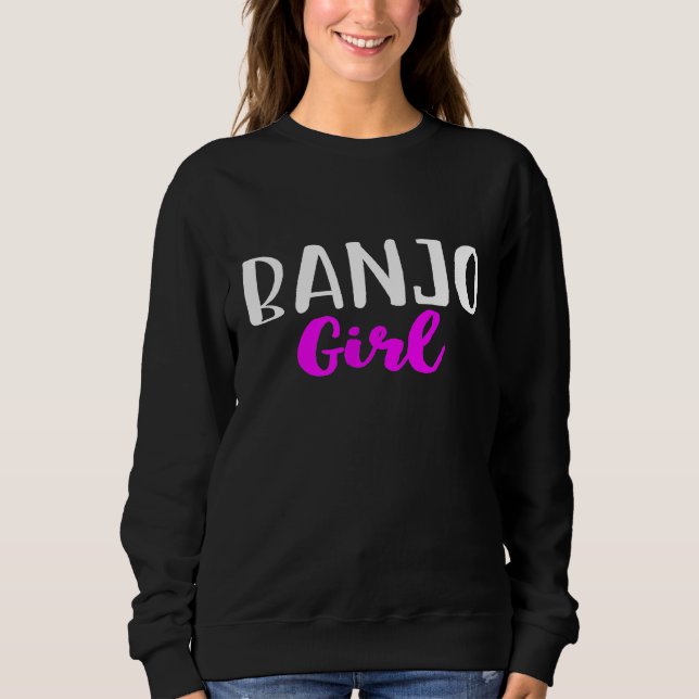 Sweatshirt Banjo Girl Joueuse mignonne (Devant)