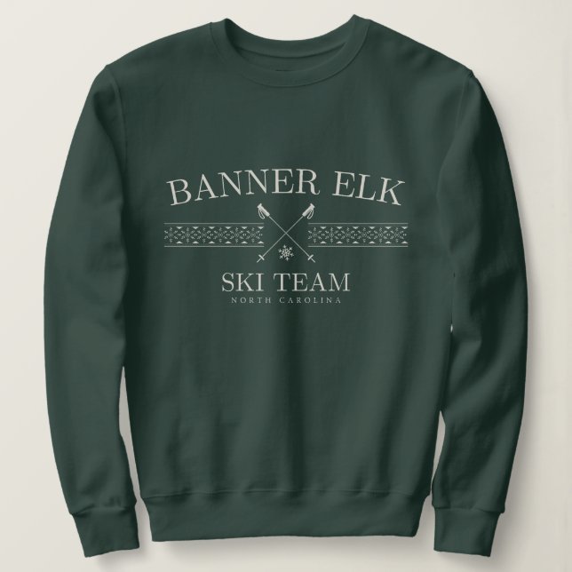 Sweatshirt Banner Elk Ski Team, Caroline du Nord (Design devant)