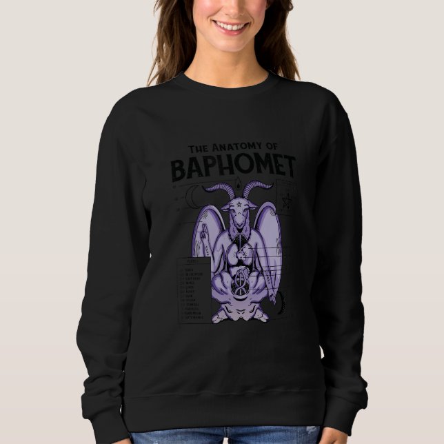 Sweatshirt Baphomet Anatomy Satanic Satan Goat Devil Goth Gra (Devant)