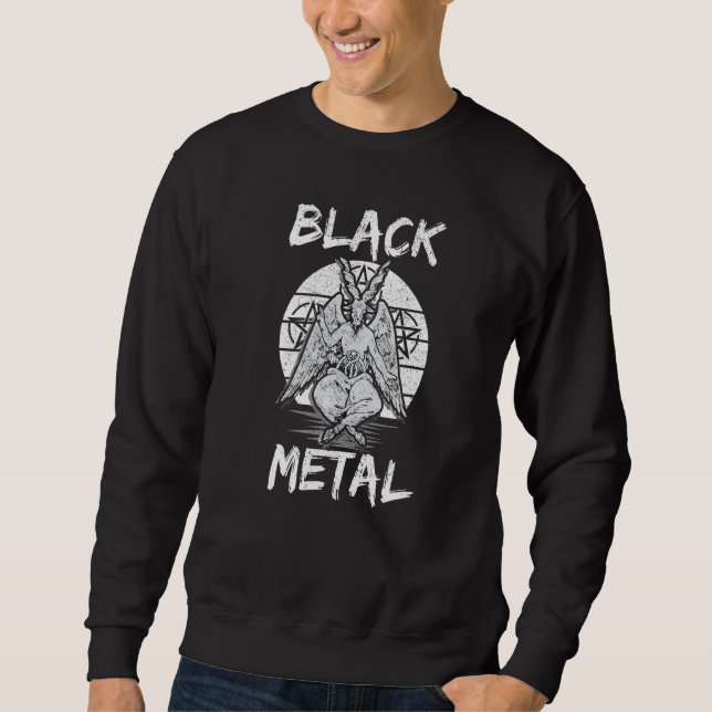 Sweatshirt Baphomet en métal noir (Devant)