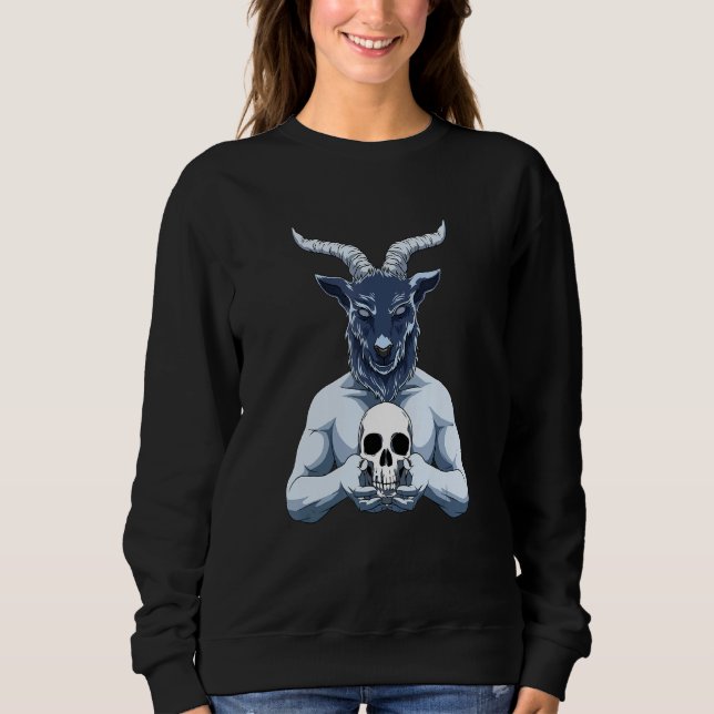 Sweatshirt Baphomet Et Crâne (Devant)