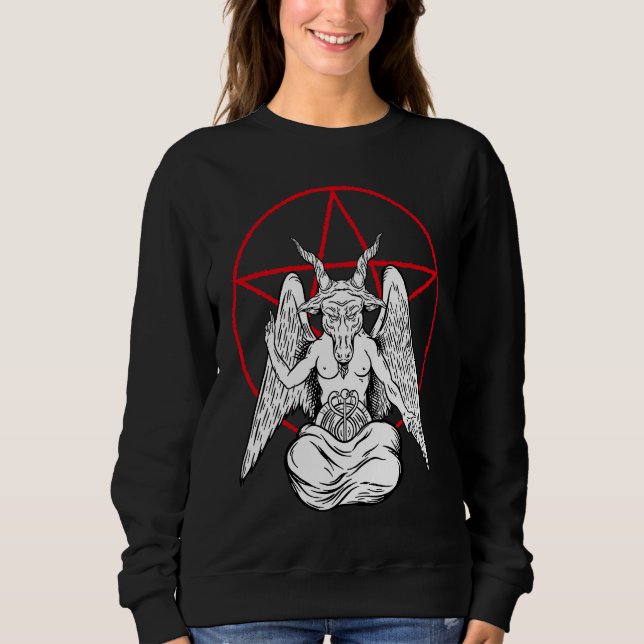 Sweatshirt Baphomet priant démon  Satanique Lucifer Beelzebub (Devant)