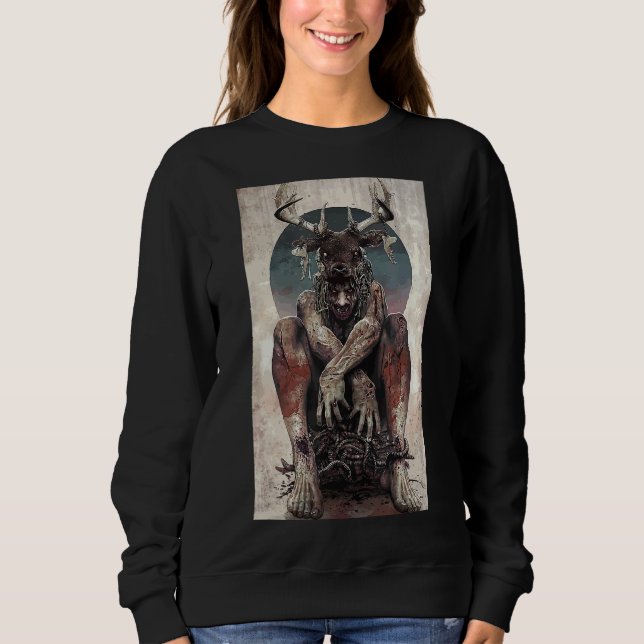 Sweatshirt Baphomet Satanist Chèvre Satanique Sombre Mal 666 (Devant)