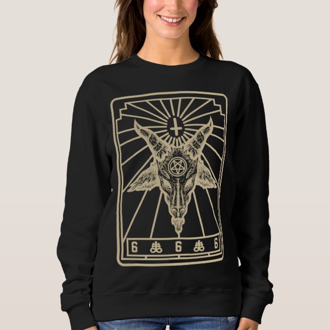 Sweatshirt Baphomet Tarot Inverted Cross Leviathan Cross Goat (Devant)