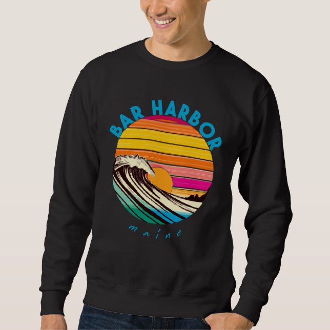 Sweatshirt Bar Harbor Retro 1980s Beach Style Maine (Devant)