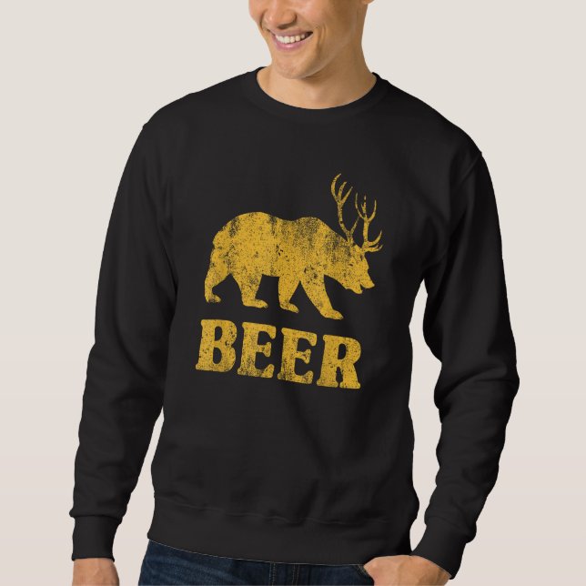 Sweatshirt Bär+Hirsch Bier Funny (Devant)