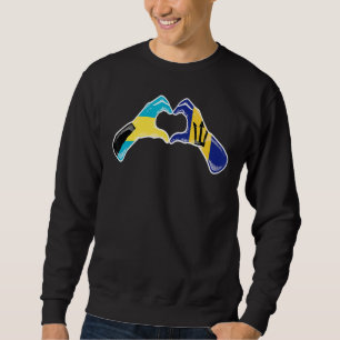 Sweatshirt Barbade Bahamas Drapeau Barbadien Bahamiens Coeur