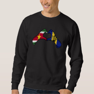 Sweatshirt Barbade Suriname Drapeau Barbadiens Surinamais Cœu