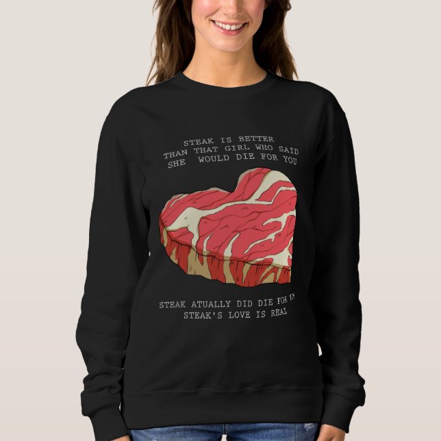 Sweatshirt Barbecue meat heart love steak  saying (Devant)