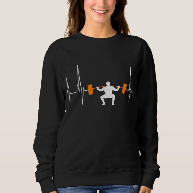Sweatshirt Barbell Weightlifting Heartbeat (Devant)