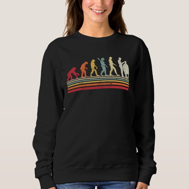 Sweatshirt Barber Evolution of Man Vintage Retro Dad (Devant)