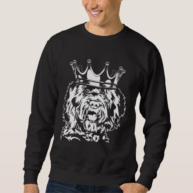 Sweatshirt Barbet with crown dog hound dog mom (Devant)