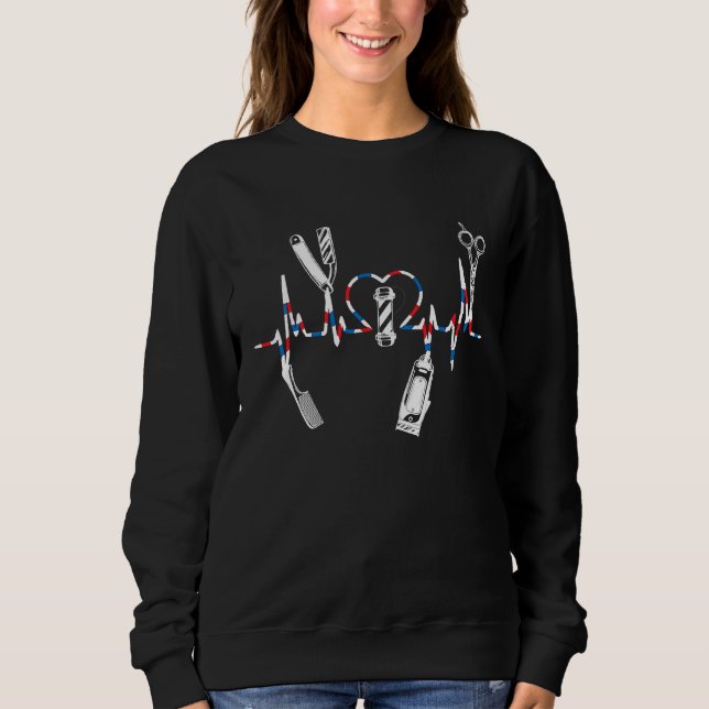 Sweatshirt Barbiers Ciseaux de Pole Clippers à cheveux Retro  (Devant)