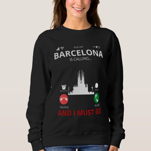 Sweatshirt Barcelone Appelle Espagne Souvenir (Devant)