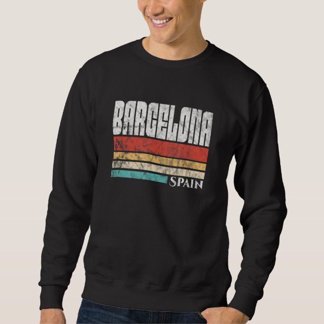 Sweatshirt Barcelone Espagne Español Español Vintage (Devant)