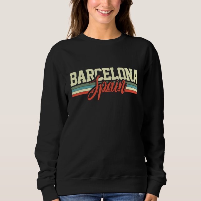 Sweatshirt Barcelone Espagne Rétro (Devant)