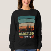 Barcelone Espagne Retro Vintage Sunset Skyline Bar