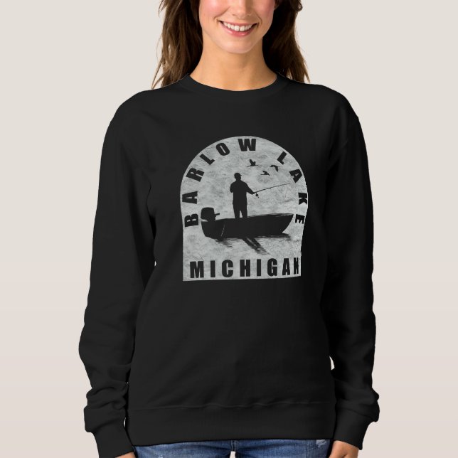 Sweatshirt Barlow Lake Fishing Michigan   (Devant)
