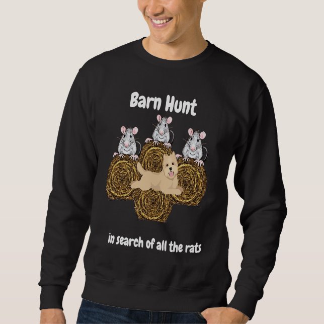 Sweatshirt Barn Hunt à la recherche de rats avec Cairn Terrie (Devant)