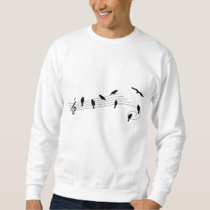 Sweatshirt Barre de musique avec les oiseaux comme noix music